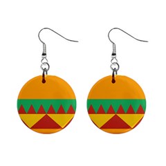 Burger Bread Food Cheese Vegetable Mini Button Earrings by Sudhe