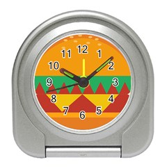 Burger Bread Food Cheese Vegetable Travel Alarm Clock by Sudhe