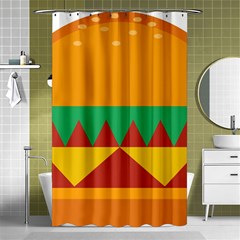 Burger Bread Food Cheese Vegetable Shower Curtain 48  X 72  (small)  by Sudhe