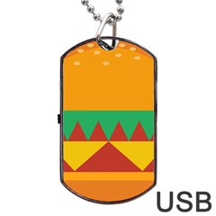 Burger Bread Food Cheese Vegetable Dog Tag Usb Flash (two Sides) by Sudhe