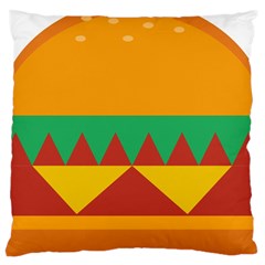 Burger Bread Food Cheese Vegetable Large Cushion Case (two Sides) by Sudhe