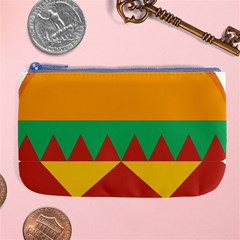 Burger Bread Food Cheese Vegetable Large Coin Purse by Sudhe