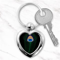 Peacock Feather Key Chains (heart)  by Sudhe