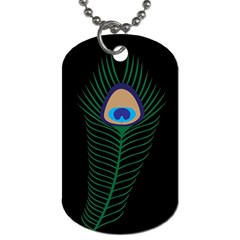 Peacock Feather Dog Tag (one Side) by Sudhe