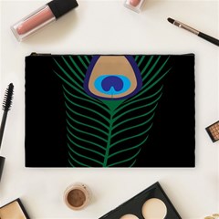 Peacock Feather Cosmetic Bag (large) by Sudhe