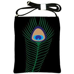 Peacock Feather Shoulder Sling Bag by Sudhe