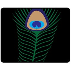 Peacock Feather Fleece Blanket (medium)  by Sudhe