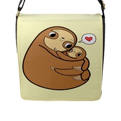 Sloth Flap Closure Messenger Bag (l) by Sudhe