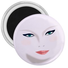 Face Beauty Woman Young Skin 3  Magnets