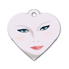 Face Beauty Woman Young Skin Dog Tag Heart (two Sides) by Sudhe