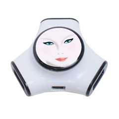 Face Beauty Woman Young Skin 3-port Usb Hub by Sudhe