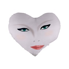 Face Beauty Woman Young Skin Standard 16  Premium Heart Shape Cushions by Sudhe