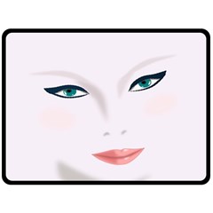 Face Beauty Woman Young Skin Double Sided Fleece Blanket (large)  by Sudhe