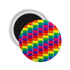 Rainbow 3d Cubes Red Orange 2 25  Magnets by Sudhe