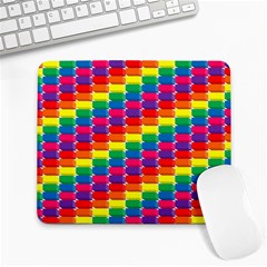 Rainbow 3d Cubes Red Orange Large Mousepads by Sudhe