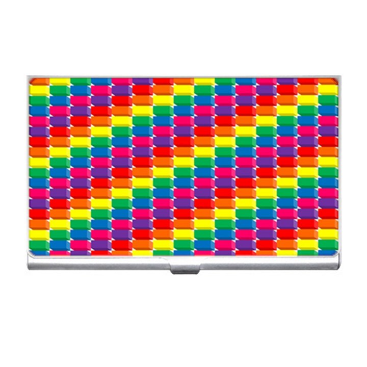 Rainbow 3d Cubes Red Orange Business Card Holder