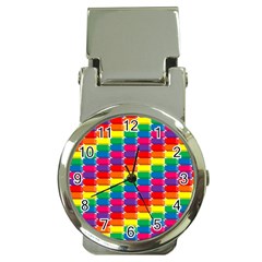 Rainbow 3d Cubes Red Orange Money Clip Watches by Sudhe