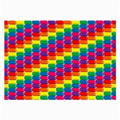 Rainbow 3d Cubes Red Orange Large Glasses Cloth (2-side) by Sudhe