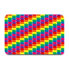 Rainbow 3d Cubes Red Orange Plate Mats by Sudhe