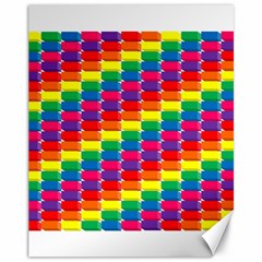 Rainbow 3d Cubes Red Orange Canvas 11  X 14  by Sudhe