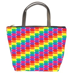 Rainbow 3d Cubes Red Orange Bucket Bag by Sudhe