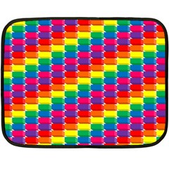 Rainbow 3d Cubes Red Orange Double Sided Fleece Blanket (mini)  by Sudhe