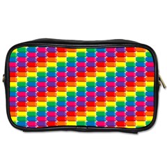 Rainbow 3d Cubes Red Orange Toiletries Bag (two Sides) by Sudhe