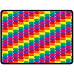 Rainbow 3d Cubes Red Orange Fleece Blanket (Large)  80 x60  Blanket Front