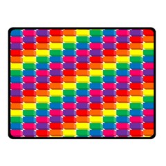 Rainbow 3d Cubes Red Orange Fleece Blanket (small) by Sudhe