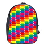 Rainbow 3d Cubes Red Orange School Bag (XL) Front