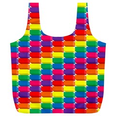 Rainbow 3d Cubes Red Orange Full Print Recycle Bag (xl) by Sudhe