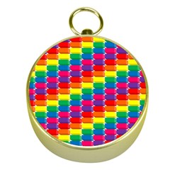 Rainbow 3d Cubes Red Orange Gold Compasses by Sudhe