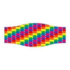 Rainbow 3d Cubes Red Orange Stretchable Headband by Sudhe