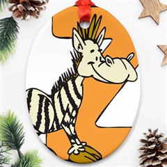 Zebra Animal Alphabet Z Wild Ornament (oval) by Sudhe