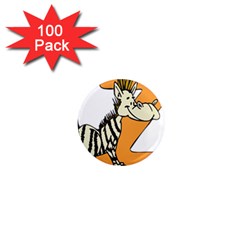 Zebra Animal Alphabet Z Wild 1  Mini Magnets (100 Pack)  by Sudhe