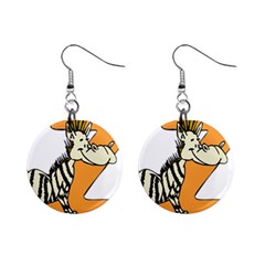 Zebra Animal Alphabet Z Wild Mini Button Earrings by Sudhe