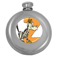 Zebra Animal Alphabet Z Wild Round Hip Flask (5 Oz) by Sudhe