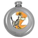 Zebra Animal Alphabet Z Wild Round Hip Flask (5 oz) Front