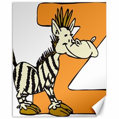 Zebra Animal Alphabet Z Wild Canvas 16  X 20  by Sudhe