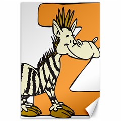 Zebra Animal Alphabet Z Wild Canvas 20  X 30  by Sudhe