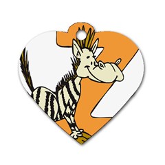 Zebra Animal Alphabet Z Wild Dog Tag Heart (two Sides) by Sudhe