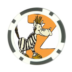 Zebra Animal Alphabet Z Wild Poker Chip Card Guard