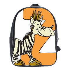 Zebra Animal Alphabet Z Wild School Bag (large) by Sudhe