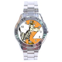 Zebra Animal Alphabet Z Wild Stainless Steel Analogue Watch by Sudhe