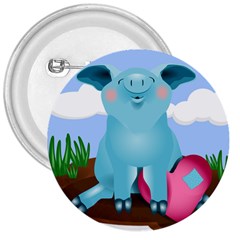 Pig Animal Love 3  Buttons