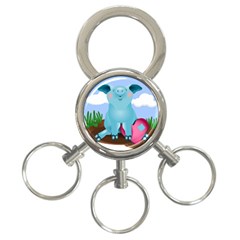 Pig Animal Love 3-ring Key Chains by Sudhe