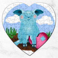 Pig Animal Love Jigsaw Puzzle (heart)