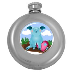 Pig Animal Love Round Hip Flask (5 Oz) by Sudhe