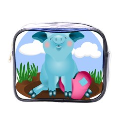 Pig Animal Love Mini Toiletries Bag (one Side) by Sudhe