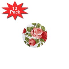 Flower Rose Pink Red Romantic 1  Mini Magnet (10 Pack)  by Sudhe